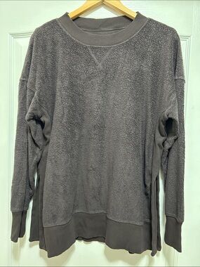 Cozy Women's Fleece Sweatshirt - Dark Purple, last photo shows color better